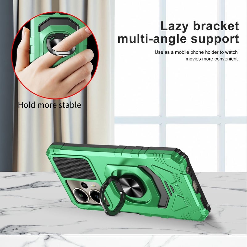 Mocotto for Cricket Outlast 5G 2024 Phone Case AT&T Motivate Pro 5G Case with Tempered Glass Screen Protector,Military Grade Heavy Duty Shockproof Protective Cover,with Ring Kickstand (Green) - Image 5